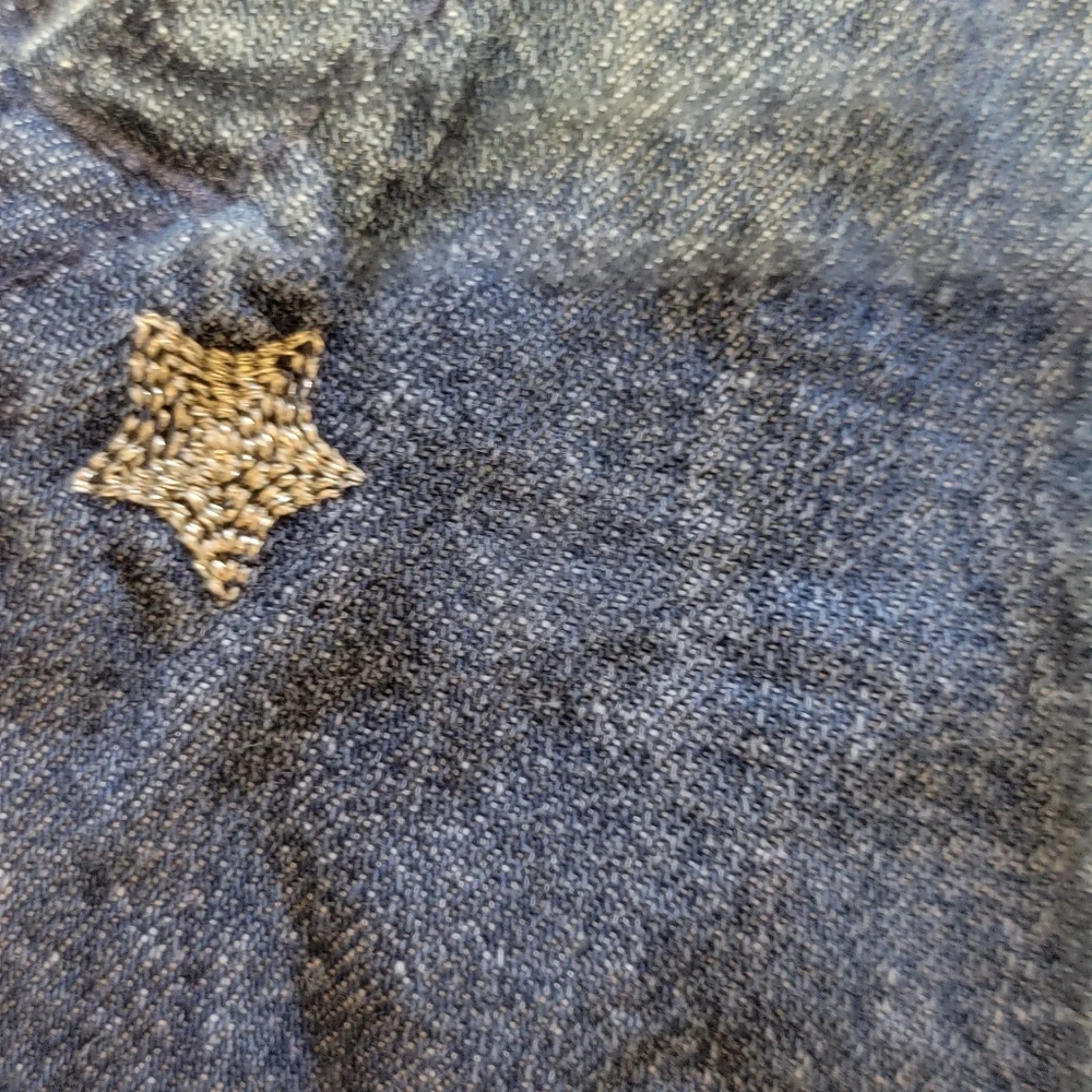 OshKosh B'osh Denim Plaid Lined Embroidered Stars Girls Size 3t Overalls‎